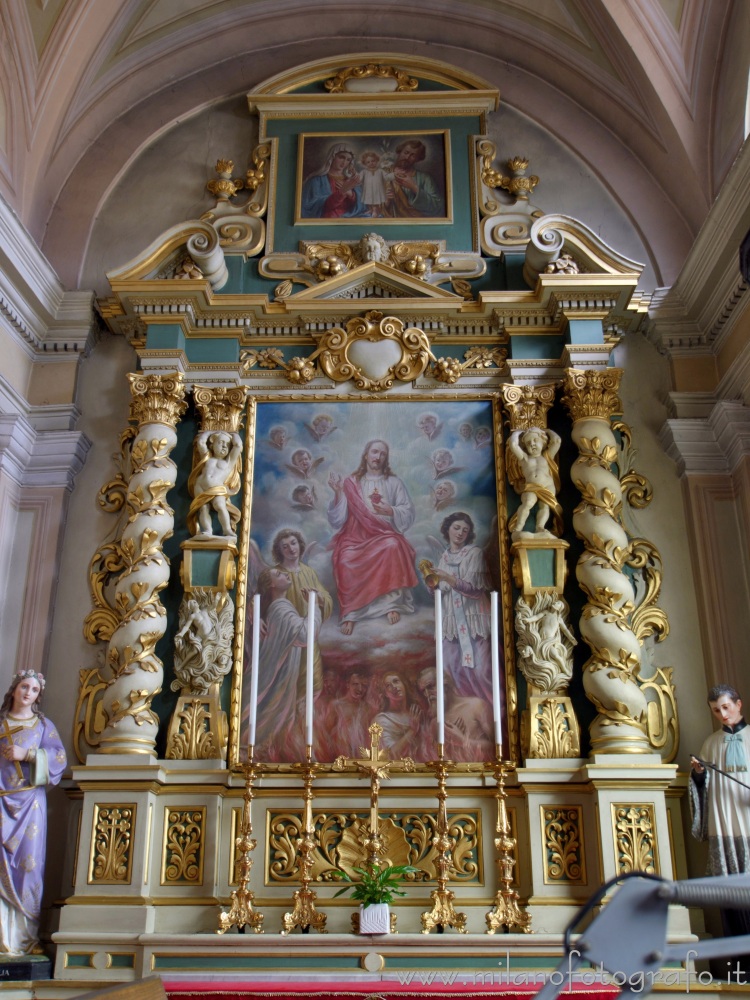 Ponderano (Biella) - Ancona dell'altare della Cappella del Suffragio nella Chiesa di San Lorenzo Martire